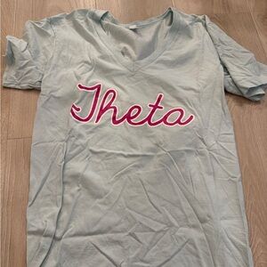 Kappa Alpha Theta v-neck Soft Mint Tee